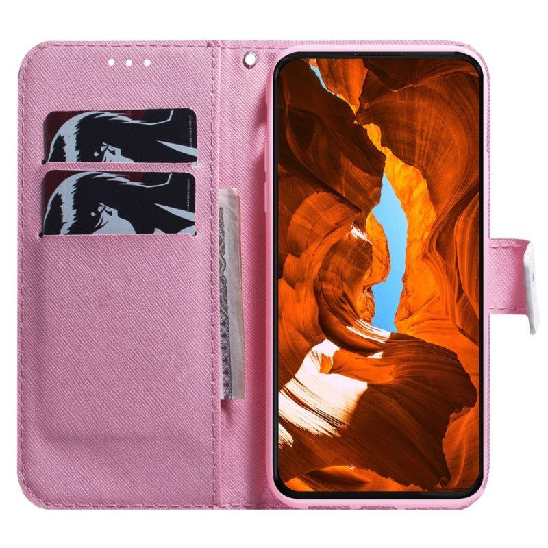 Folio Deksel Til Xiaomi 13 Pro Med Kjede Strappy Rose Flower