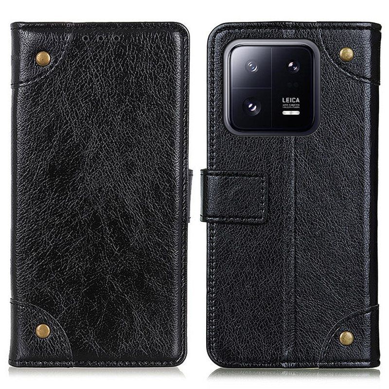 Folio Deksel Til Xiaomi 13 Pro Stil Nappa Leather Vintage Nagler