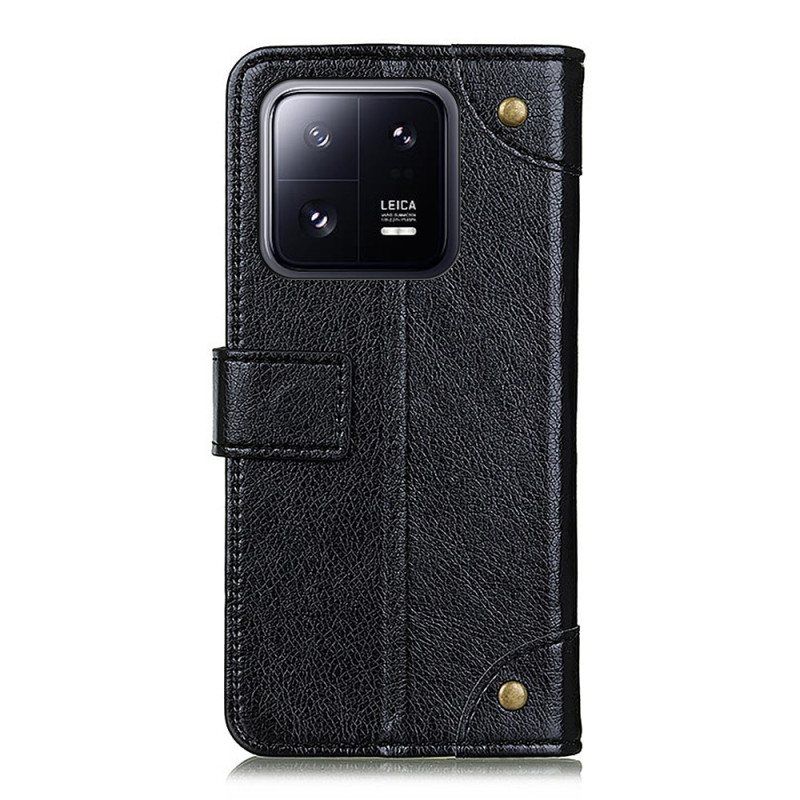 Folio Deksel Til Xiaomi 13 Pro Stil Nappa Leather Vintage Nagler