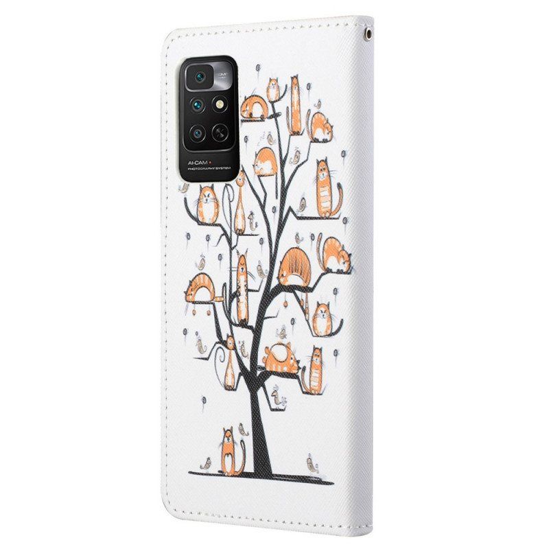 Folio Deksel Til Xiaomi Redmi Note 11 / 11S Med Kjede Funky Cats Med Stropp