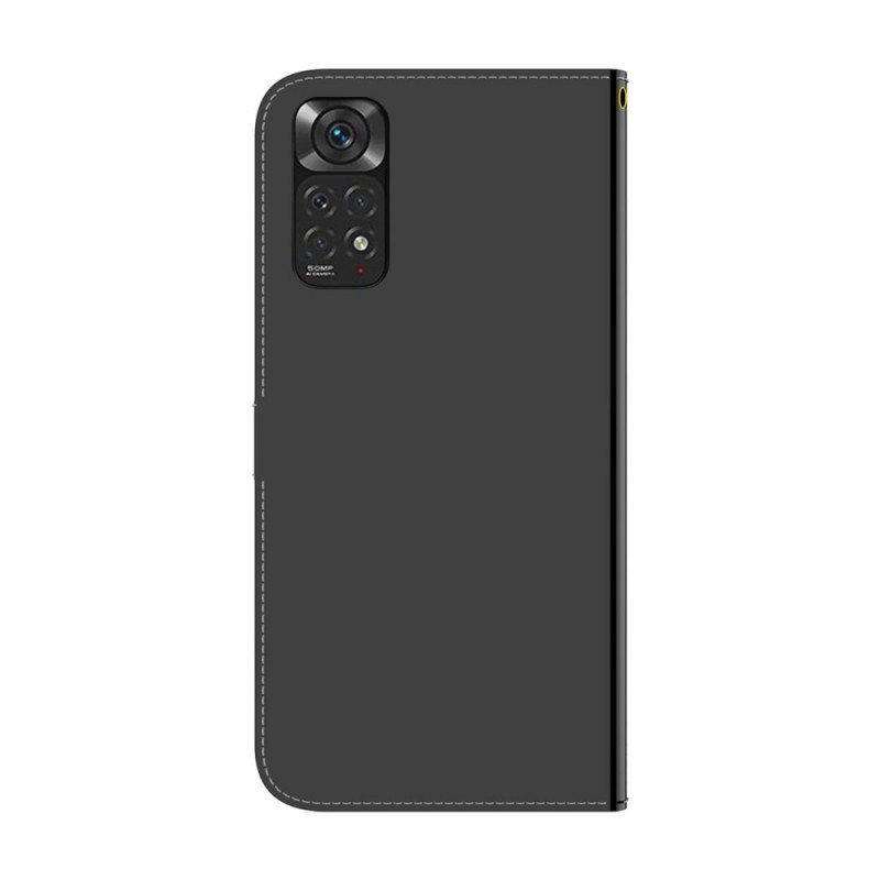 Folio Deksel Til Xiaomi Redmi Note 11 / 11S Speildeksel I Imitert Skinn