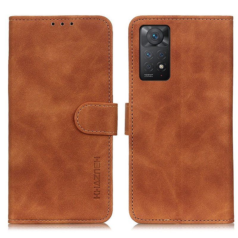 Folio Deksel Til Xiaomi Redmi Note 11 Pro / 11 Pro 5G Khazneh Vintage Skinneffekt