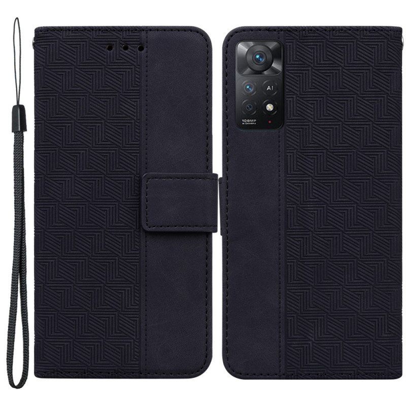 Folio Deksel Til Xiaomi Redmi Note 11 Pro / 11 Pro 5G Med Kjede Strappy Mønster