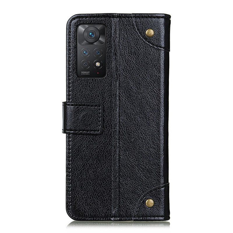 Folio Deksel Til Xiaomi Redmi Note 11 Pro / 11 Pro 5G Stil Nappa Leather Vintage Nagler