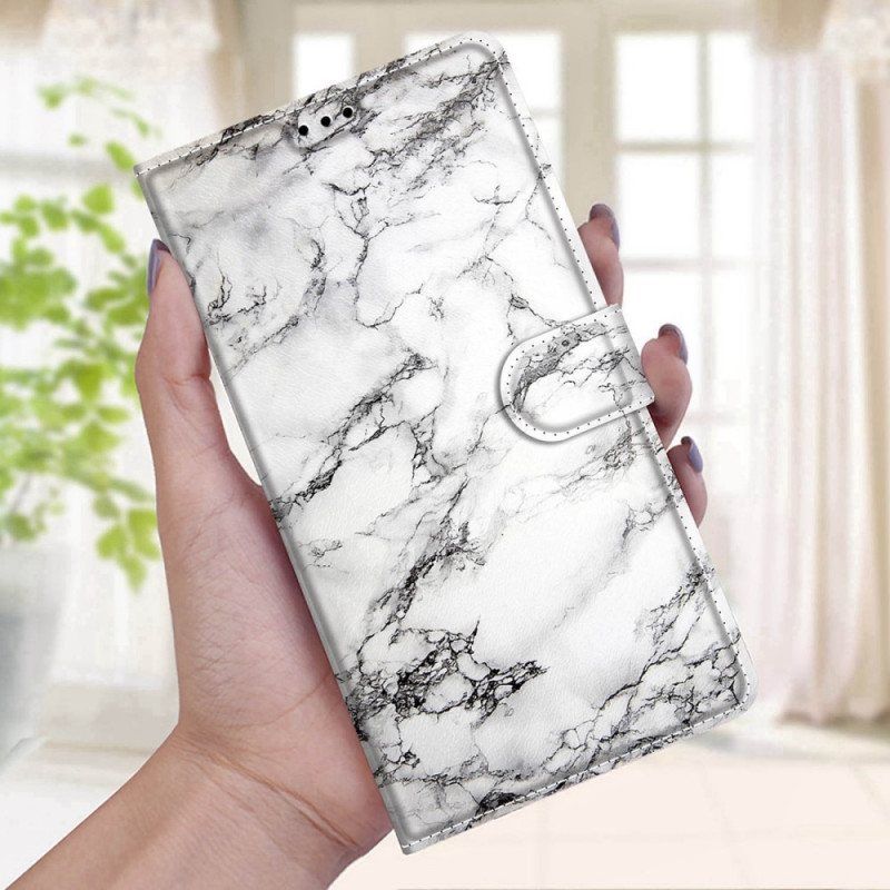 Folio Deksel Til Xiaomi Redmi Note 11 Pro Plus 5G Med Kjede Strappy Marble Elegance