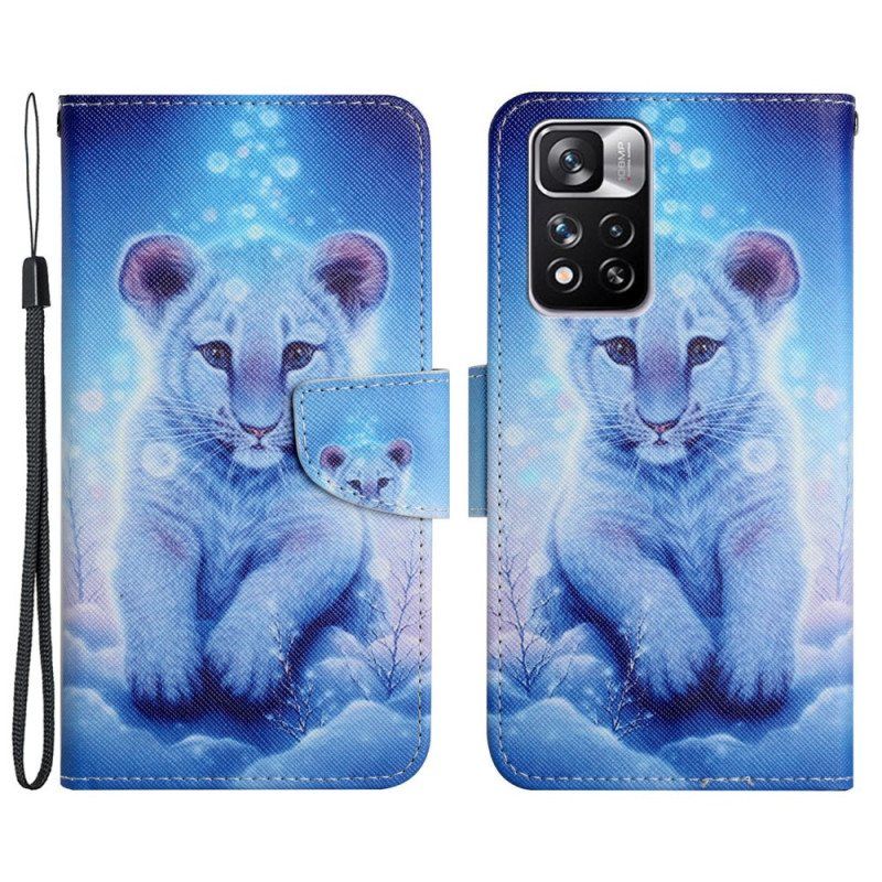 Folio Deksel Til Xiaomi Redmi Note 11 Pro Plus 5G Snow Tiger