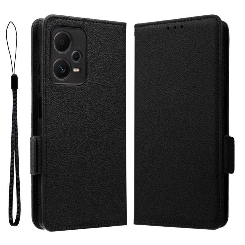 Folio Deksel Til Xiaomi Redmi Note 12 Pro Med Kjede Tynn Strappy