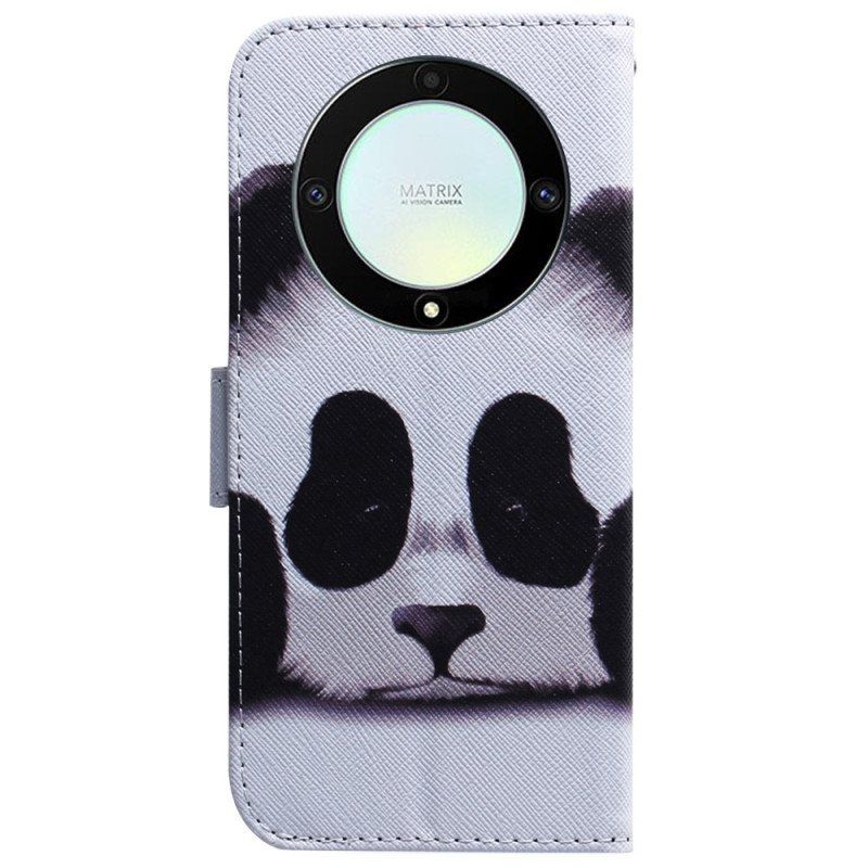 Lærdeksel Til Honor Magic 5 Lite Med Kjede Strappy Panda