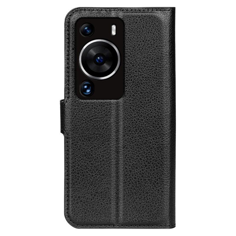 Lærdeksel Til Huawei P60 Pro Litchi Leather Effect