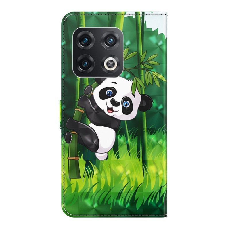 Lærdeksel Til OnePlus 10 Pro 5G Med Kjede Strappy Panda