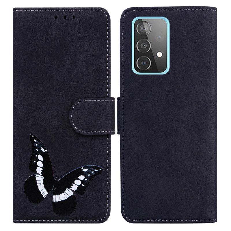 Lærdeksel Til Samsung Galaxy A52 4G / A52 5G / A52s 5G Skin-touch Butterfly