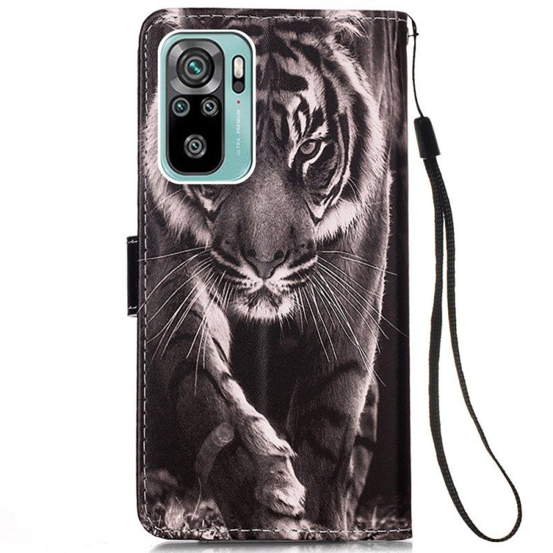 Lærdeksel Til Samsung Galaxy A53 5G Med Kjede Strappy Night Tiger