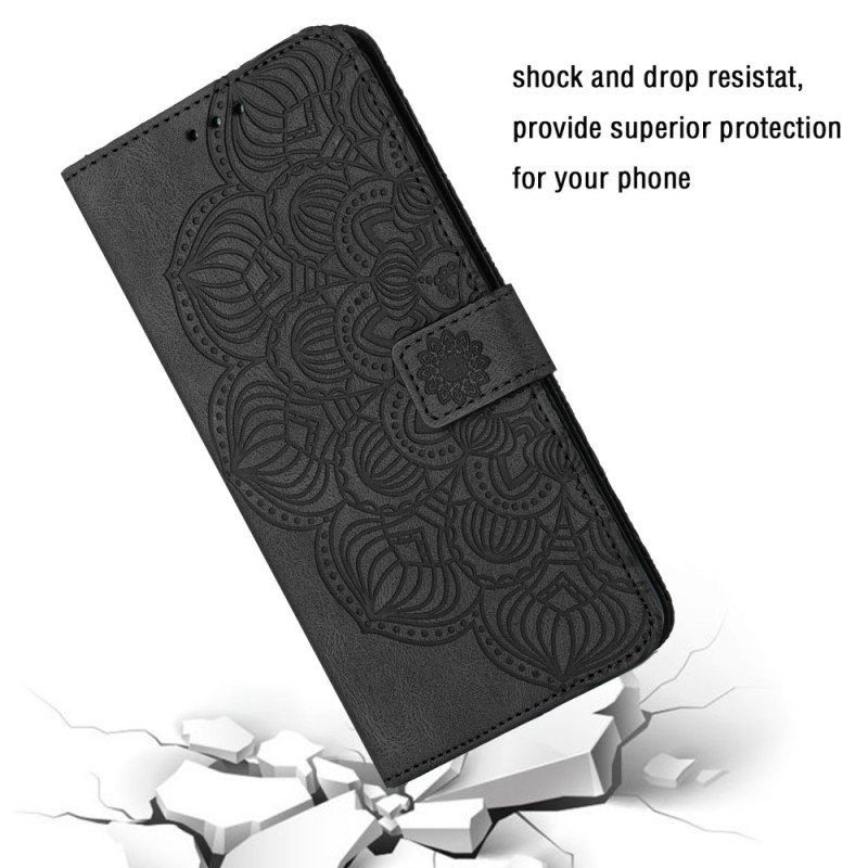 Lærdeksel Til Samsung Galaxy A54 5G Med Kjede Strappy Mandala Print