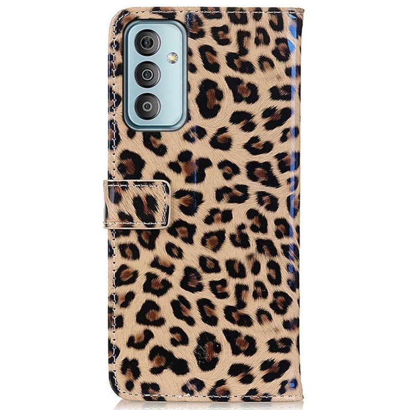 Lærdeksel Til Samsung Galaxy M13 Leopardhudeffekt