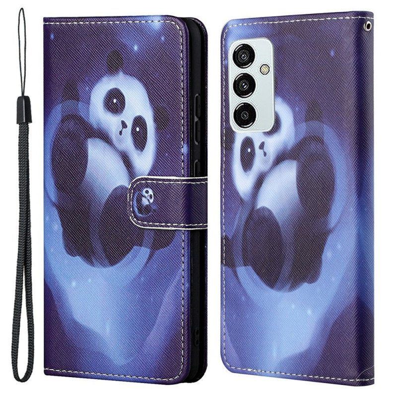 Lærdeksel Til Samsung Galaxy M23 5G Med Kjede Strappy Panda