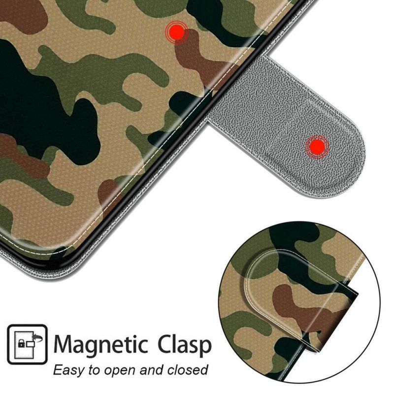 Lærdeksel Til Samsung Galaxy M53 5G Med Kjede Strappy Camo