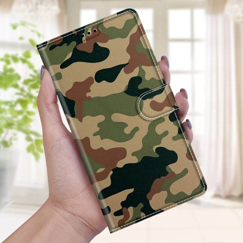 Lærdeksel Til Samsung Galaxy M53 5G Med Kjede Strappy Camo