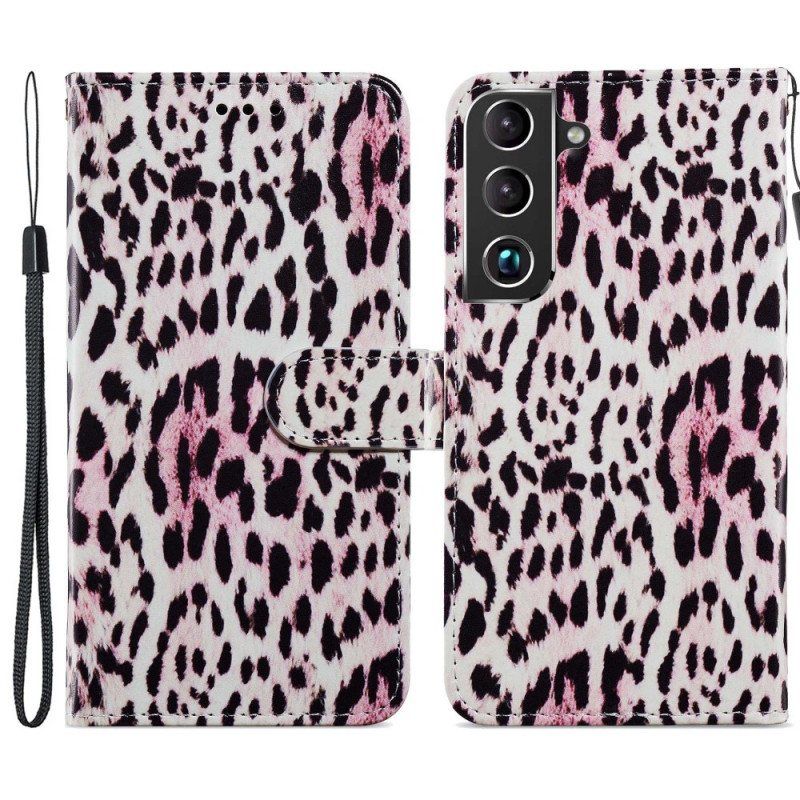 Lærdeksel Til Samsung Galaxy S22 5G Leopard Mønster