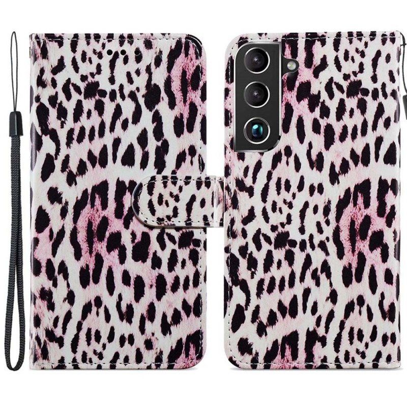 Lærdeksel Til Samsung Galaxy S22 Plus 5G Leopard Mønster