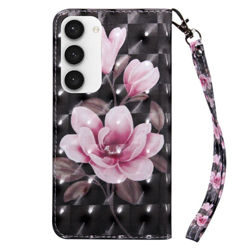 Lærdeksel Til Samsung Galaxy S23 5G Med Kjede Strappy Floral