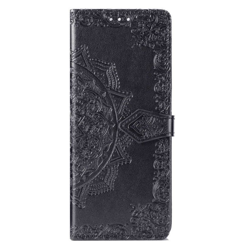 Lærdeksel Til Samsung Galaxy Z Fold 4 Med Kjede Middelaldersk Strappy Mandala