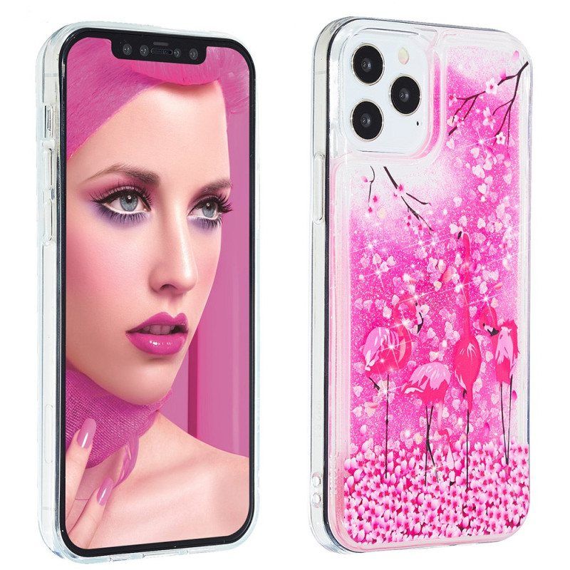 Mobildeksel Til iPhone 15 Pro Flamingo Glitter