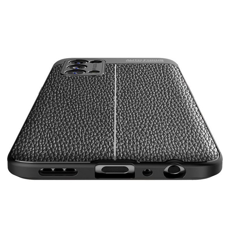 Mobildeksel Til Oppo Find X3 Lite Dobbel Linje Litchi Leather Effect