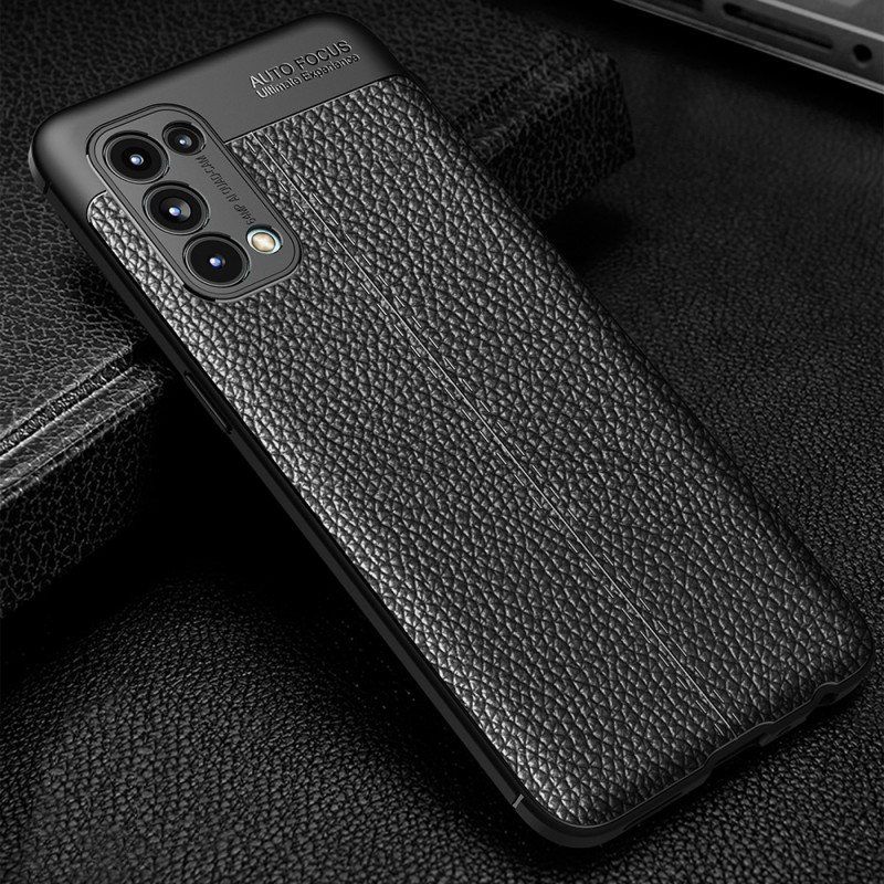 Mobildeksel Til Oppo Find X3 Lite Dobbel Linje Litchi Leather Effect