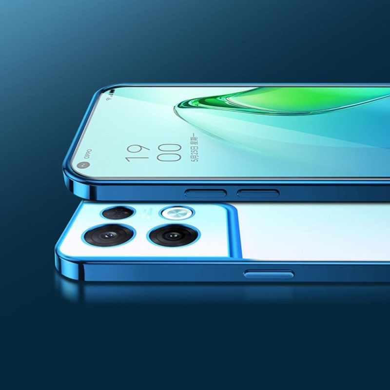 Mobildeksel Til Oppo Reno 8 Transparente Kanter I Metallstil Sulada