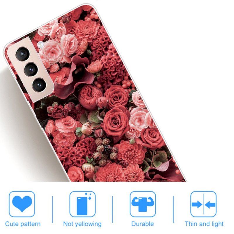 Mobildeksel Til Samsung Galaxy S22 5G Rosa Blomster