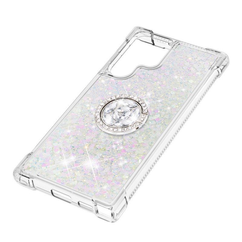 Mobildeksel Til Samsung Galaxy S22 Ultra 5G Glitter Ring-bracket